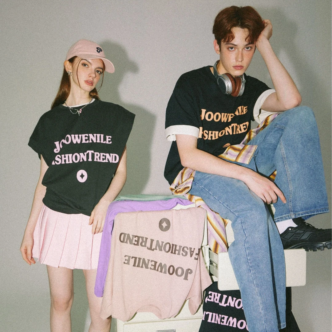 JOOW 纯棉280g重磅简约印花短袖T恤男女宽松廓形情侣潮流