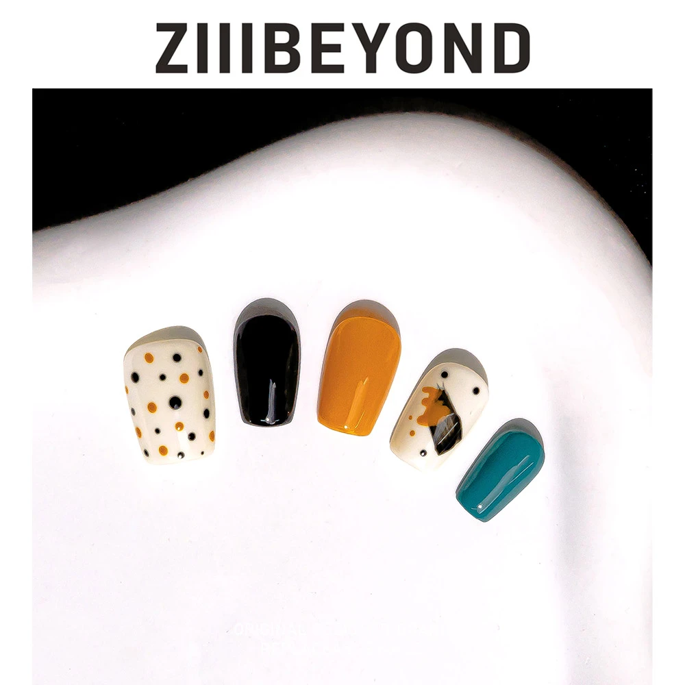 再变【小调皮】美甲纯手工穿戴甲糖果色少女可爱百搭短短梯ZB70