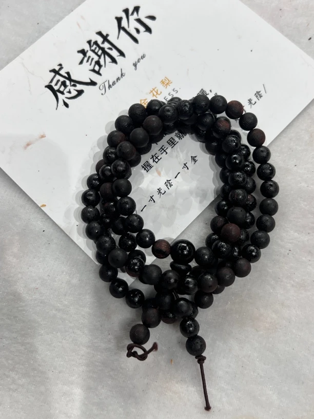 降真香圆珠0.8*108颗 沉水黑肉手串