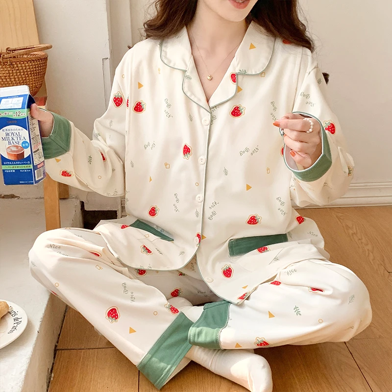 【带胸垫-云感棉】月子服春秋长袖产后孕妇睡衣夏季喂奶透气哺乳装