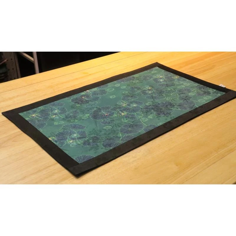 檀里村专属60x35拼接茶席双层双面绿色荷叶