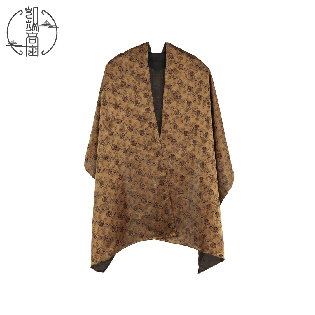 【玲珑赋】老料香云纱桑蚕丝披肩丝巾长巾KS2110