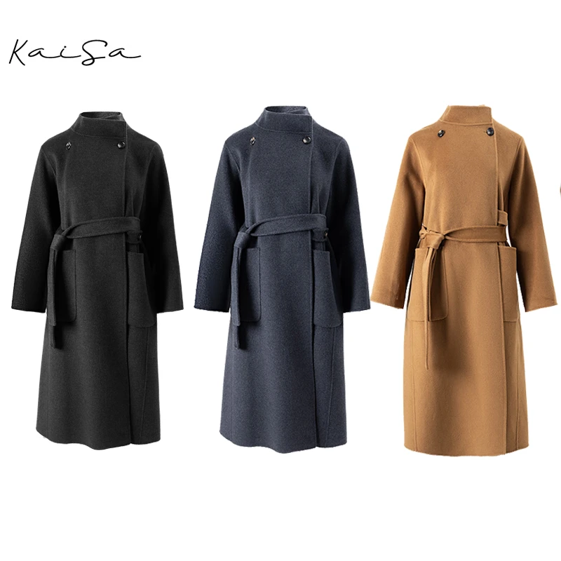 【质感出众】百搭气场款~秋冬新款羊毛桑蚕丝毛呢外套大衣