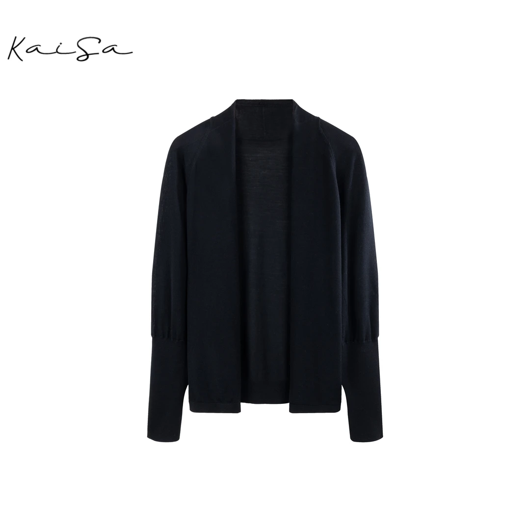 【随心搭配】显瘦百搭~简约100%精仿绵羊毛针织开衫上衣02B20510