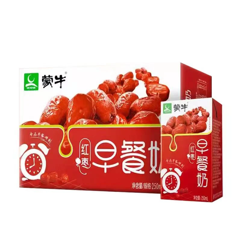 8月19日生产（2月18日到期） 蒙牛早餐奶红枣味250ml*24盒整箱醇香