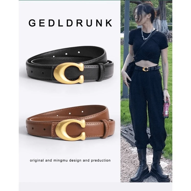 【CEELING专属】皮带腰带女女士设计感小众牛皮真皮女黑色百搭高级