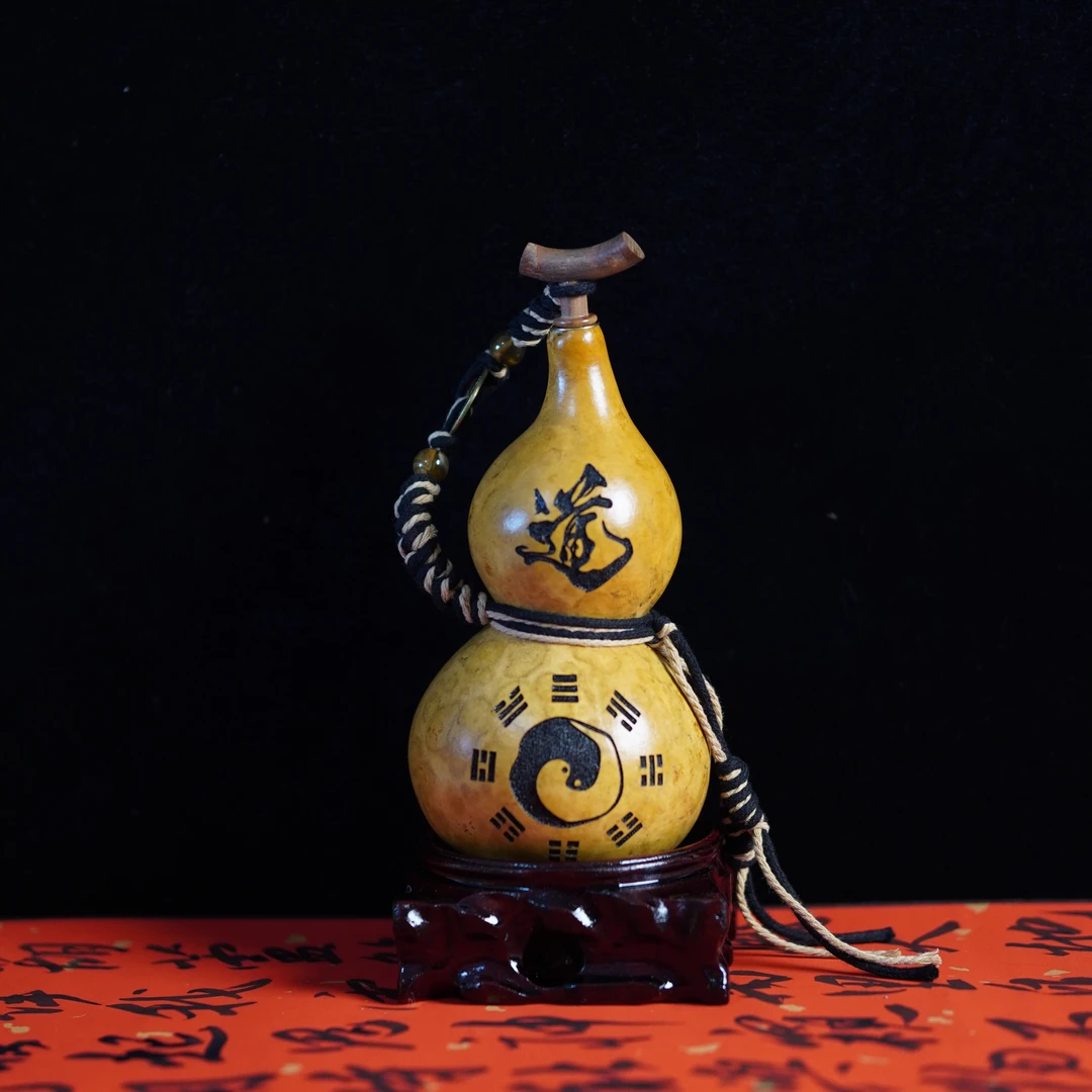 【道系02】墨刻手工款精品酒葫芦，摆件酒葫芦古风创意精美
