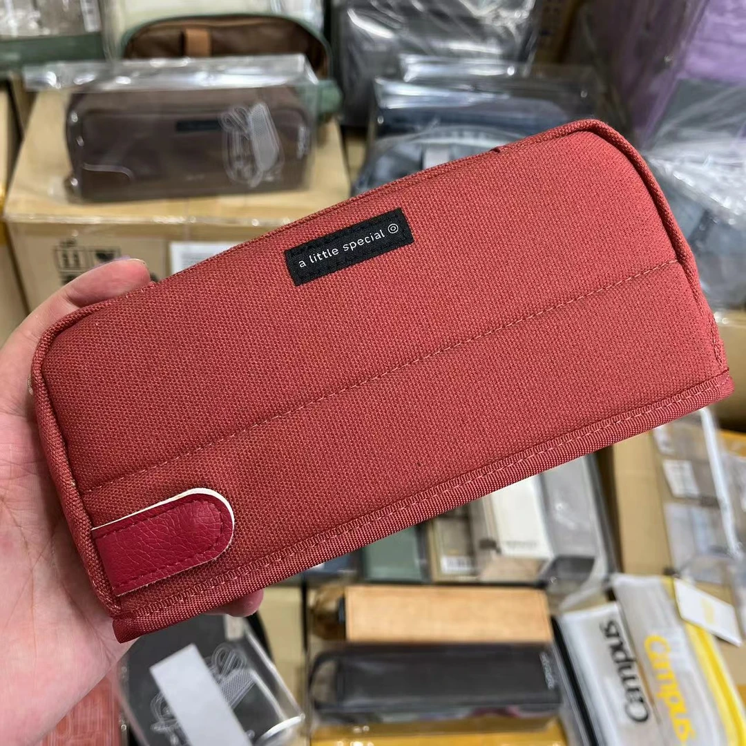 一米新纯文具盒手提笔袋复古日系初高中大学生用ins帆布haco笔袋