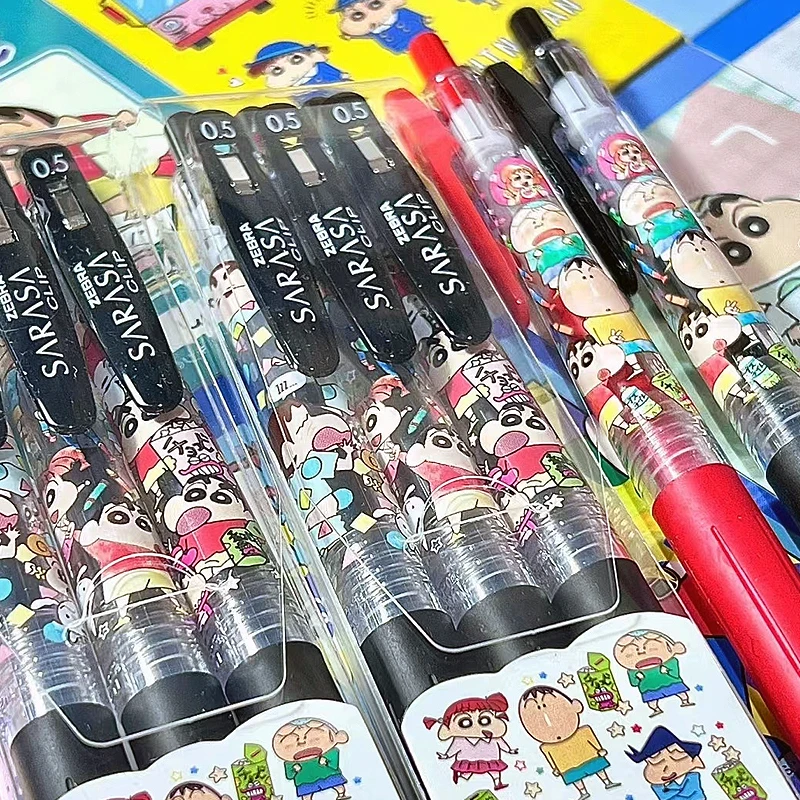 日本ZEBRA斑马联名蜡笔小新限定中性笔JJ15限量版水笔0.5红笔