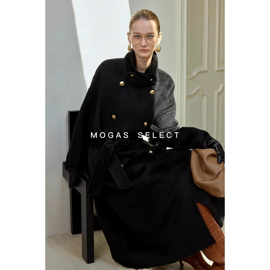 Mogas【kiko专属】重磅秘鲁进口苏力 束腰修身毛呢大衣