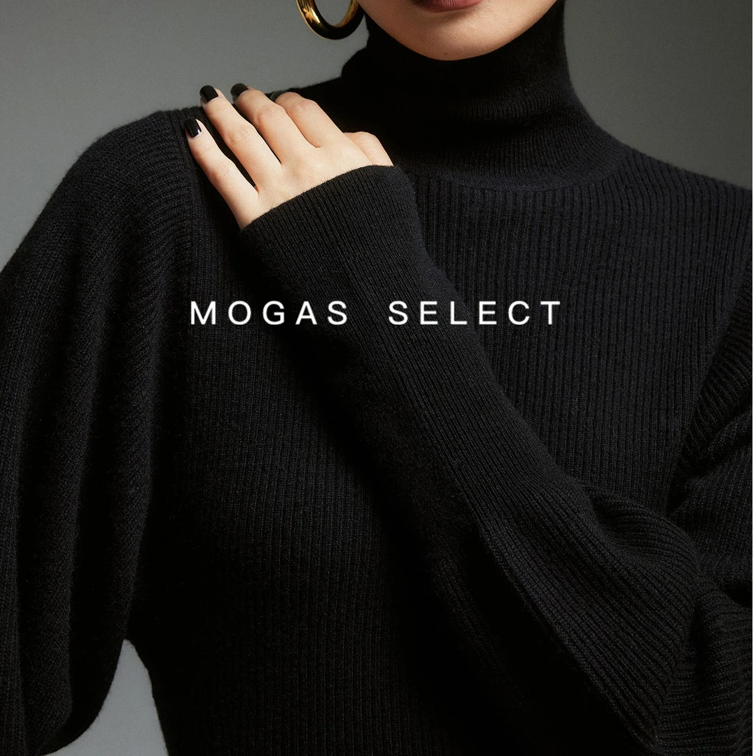 Mogas【粉丝回馈】软黄金收腰垂坠感法式高领长裙连衣裙383101