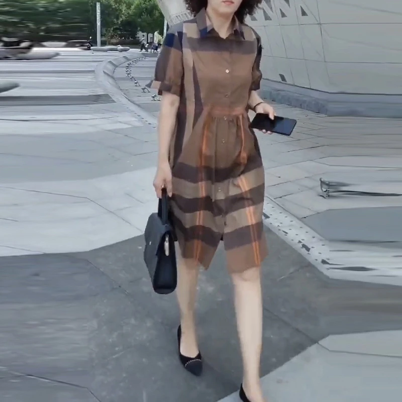 裙子女显瘦polo领高端英伦风盛夏衬衫小众炸街高级感女装连衣裙