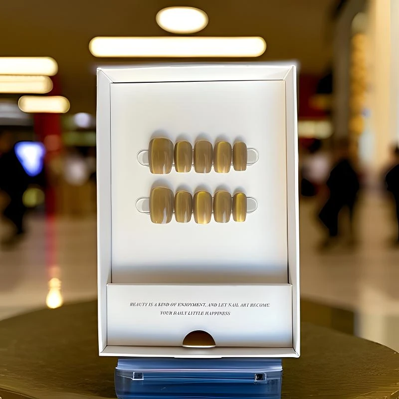 【沙金咖】高品质猫眼大气穿戴甲轻奢高级感短方极致简约时尚美甲贴