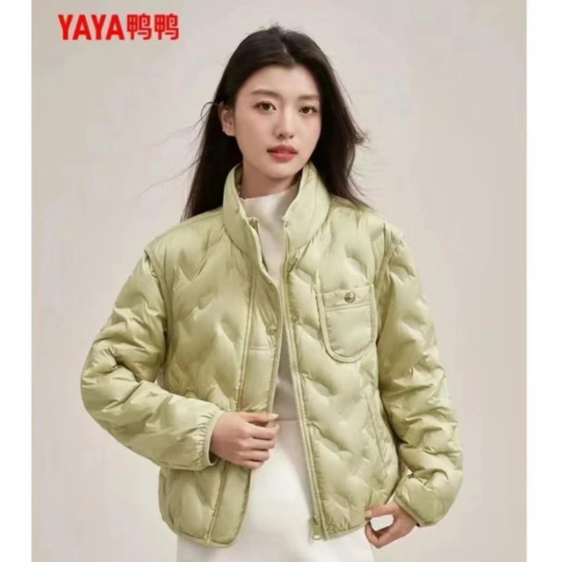 YAYA/鸭鸭简约百搭休闲韩版短款女款时尚轻薄羽绒服YE4A002016A