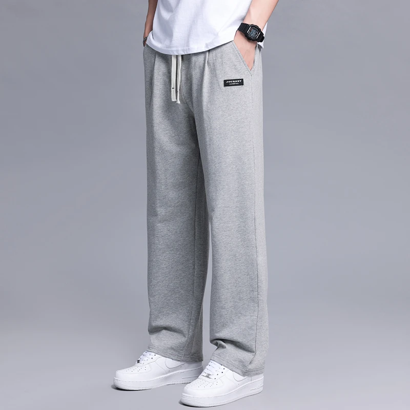 灰色卫裤宽松直筒运动裤男款新款棉质春秋款男士裤子休闲裤男裤