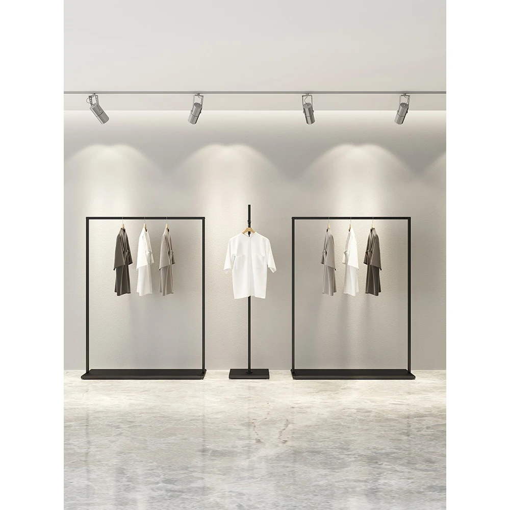 服装店展示架服装架简约正挂男女装店落地衣架男装橱窗上墙挂衣杆