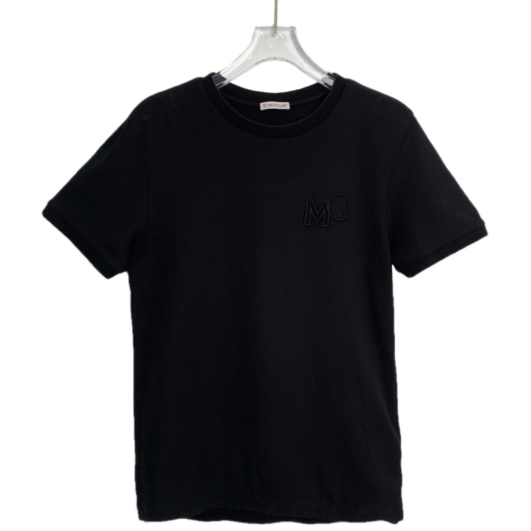 99新 MONCLER 【夏季巨惠】000374  Moncler黑色刺绣圆领短袖 S码