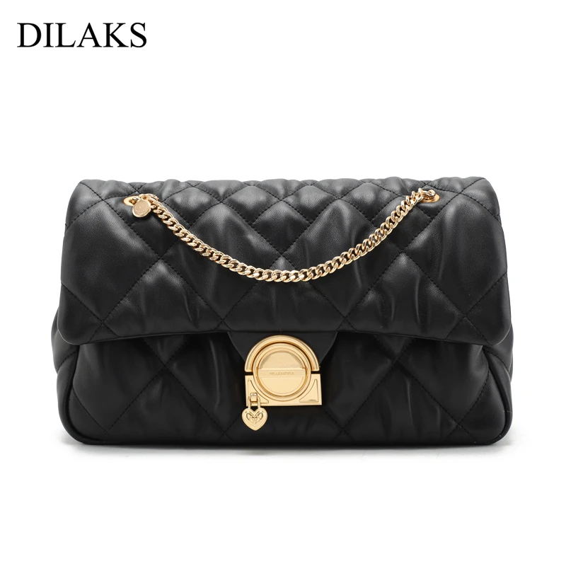 DILAKS迪莱克丝高级感单肩包百搭春夏羊皮包女士BS0057时尚菱格包