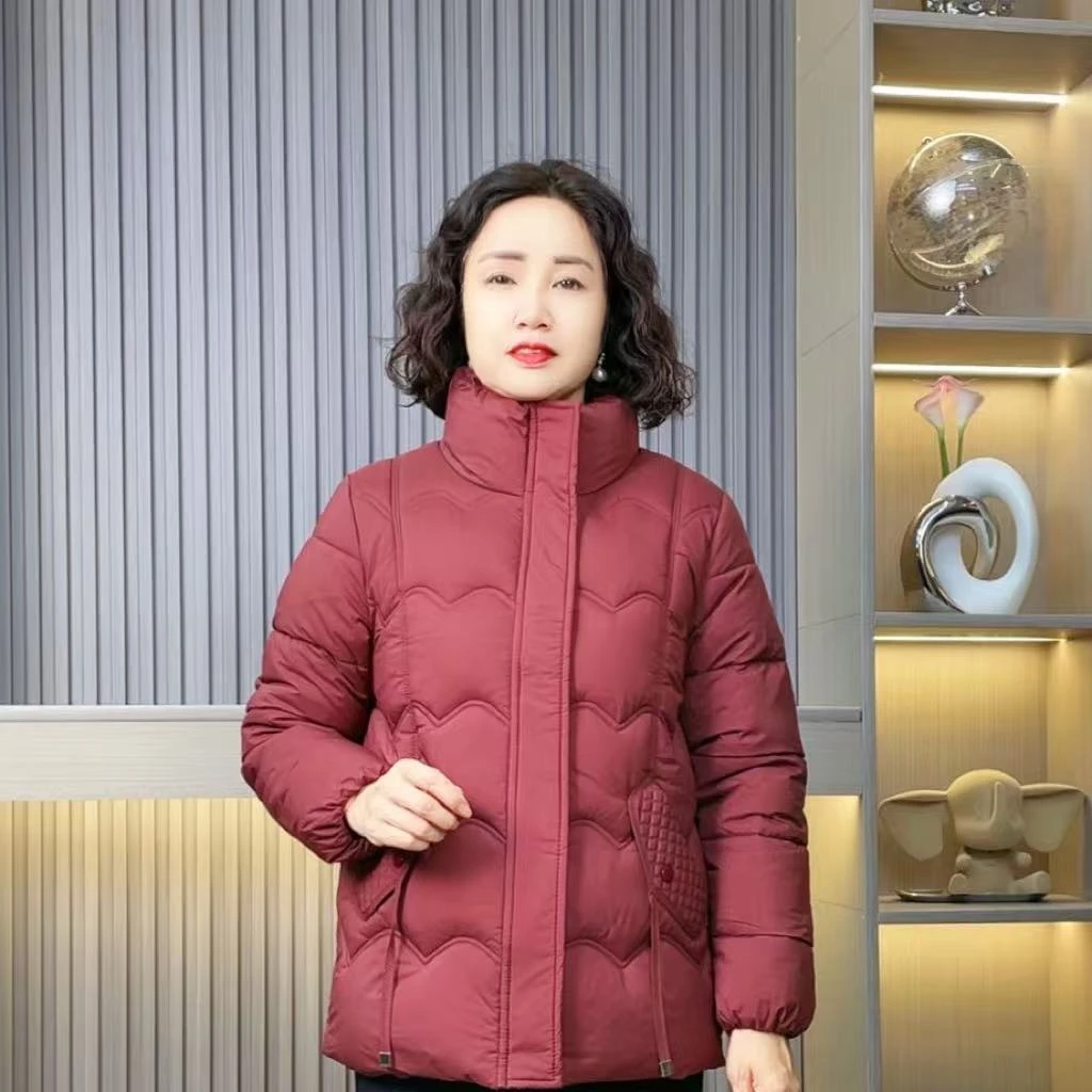 妈妈冬季短款加厚棉衣洋气2024新款中年女装时尚显瘦妈妈冬装棉服