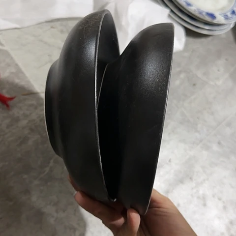 瓷片仙*黑色无光釉深碗一对