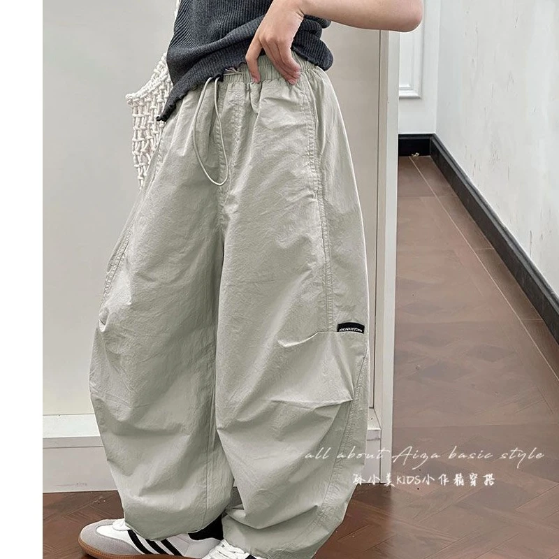 女童裤子薄款儿童休闲裤秋装新款2024女大童宽松长裤夏装萝卜裤潮