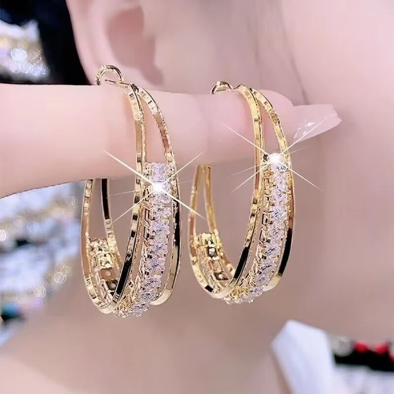 925银针耳饰 【13号】高级感时尚椭圆形圈圈简约大气耳环