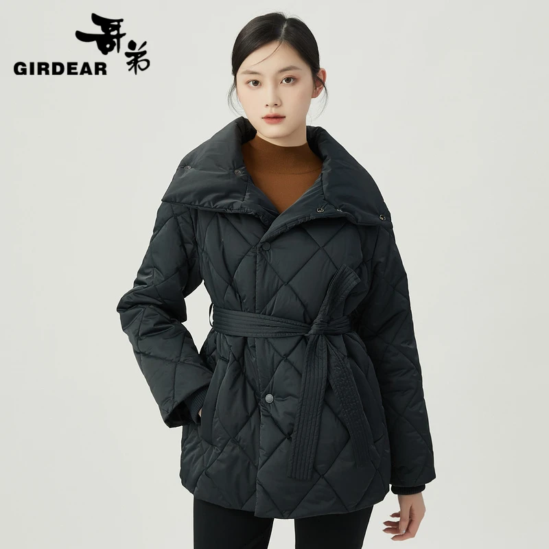 哥弟高领系腰上衣保暖新雪丽纷缝暖冬棉服外套1400729