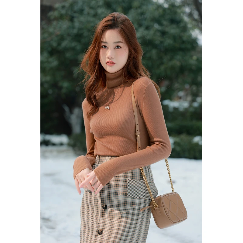 【商场同款】哥弟纯羊绒百搭时髦长袖套头厚款针织衫显瘦1399589