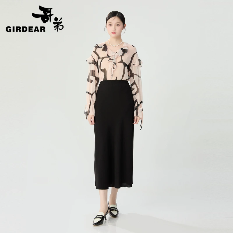 哥弟 简约高级优雅鱼尾长裙半身裙1200388夏款鱼尾裙