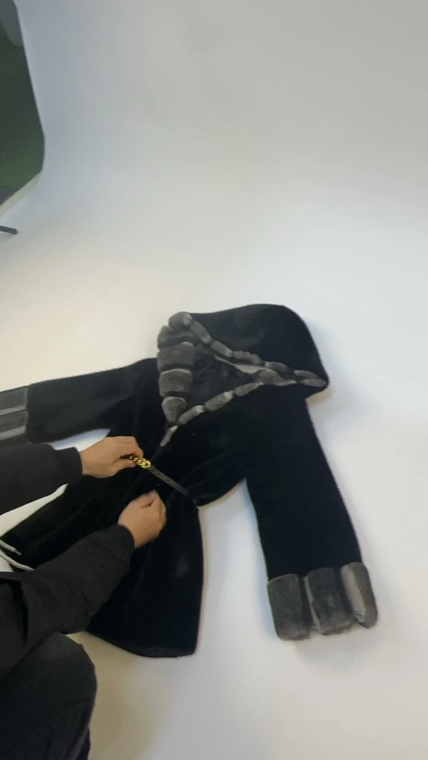 【源头52】龙猫款拼南瓜袖气质轻奢连帽款女装外套