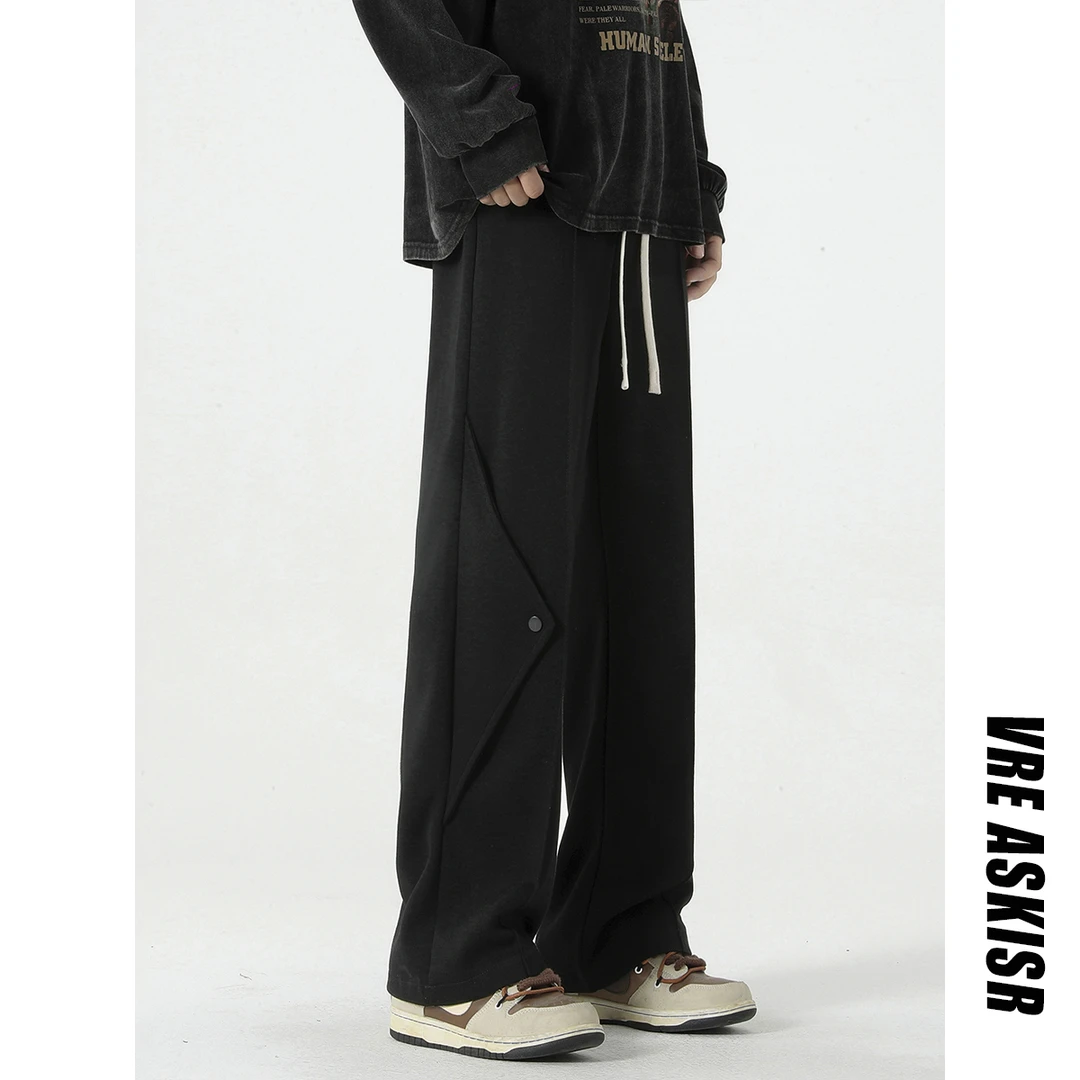 VRE卫裤男秋冬季新款百搭潮牌垂感直筒卫裤vibe美式宽松休闲长裤