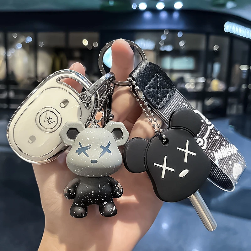 适用爱玛电动车钥匙保护套露娜台铃小刀电瓶车遥控器外壳包扣亮面