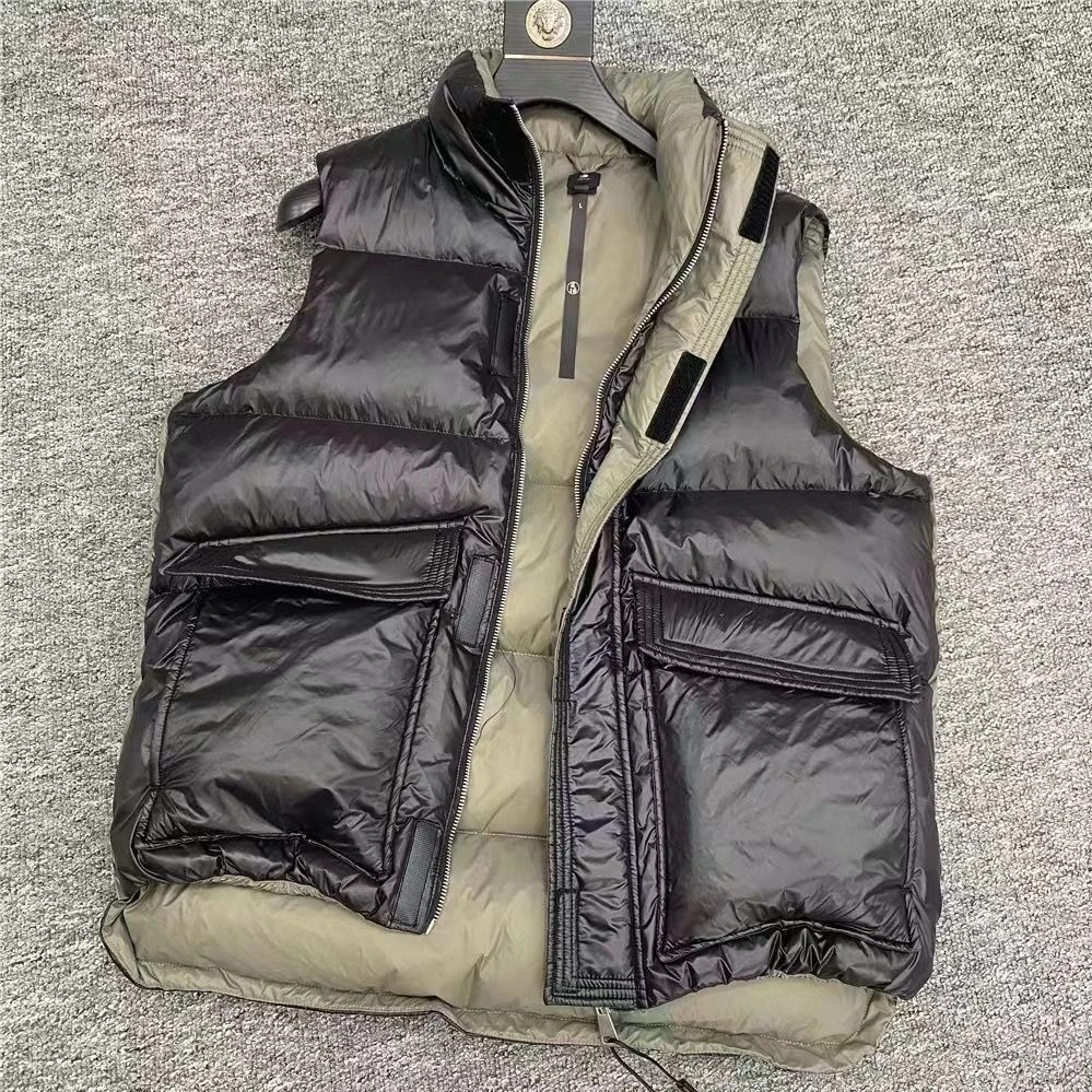 羽绒马甲冬季新款男士纯色立领白鸭绒羽绒马甲男无袖外穿坎肩保暖