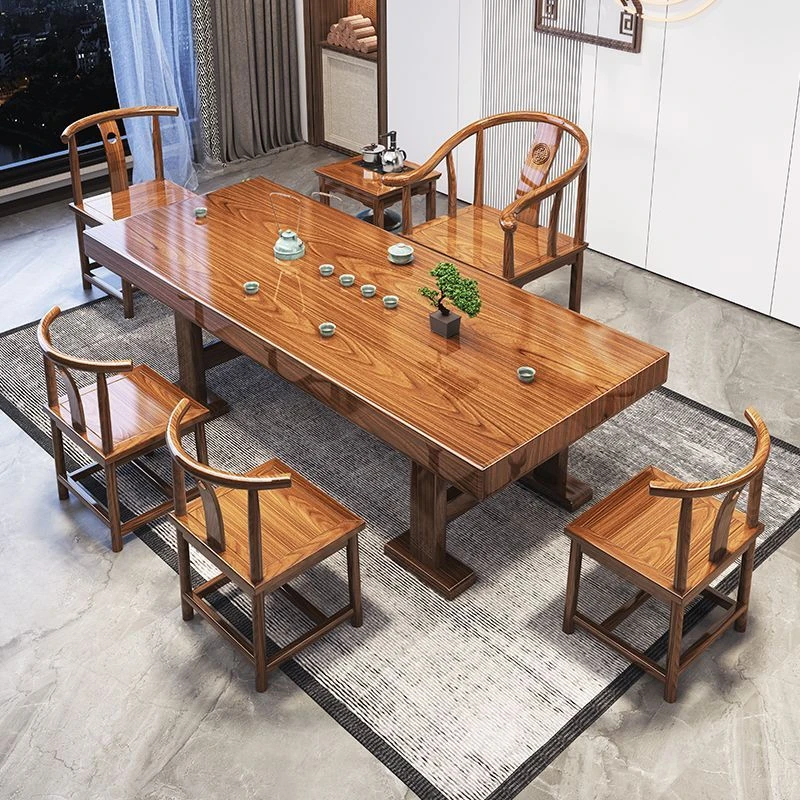 两用大板茶桌椅组合新中式干泡湿泡茶几办公室茶台自动客厅喝茶桌