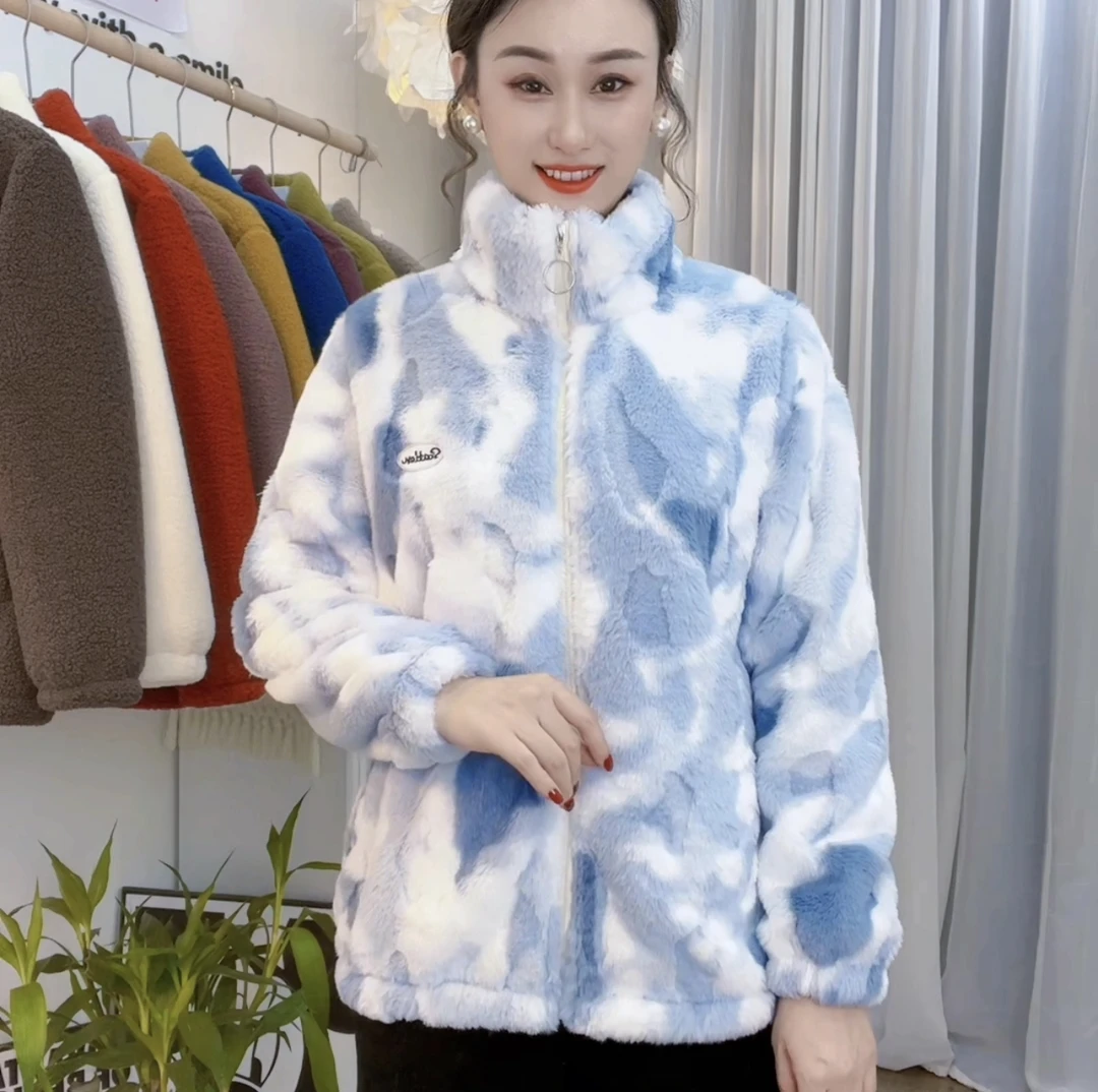 冬季新款洋气显瘦宽松大码加绒加厚妈妈装外套手工剪花M-811#