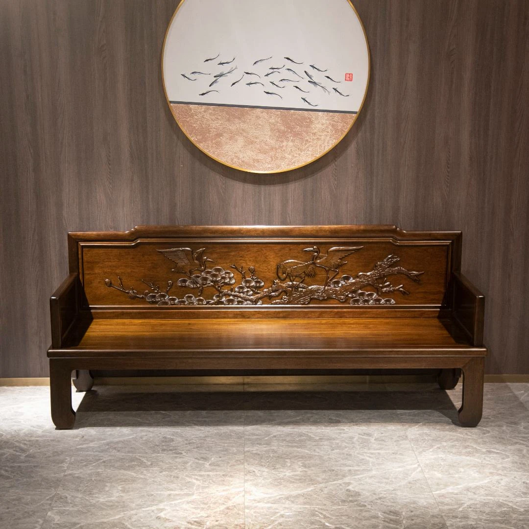 堂哥唯唯推荐-松鹤延年沙发 尺寸:218*65*93 坐高42 坐深61