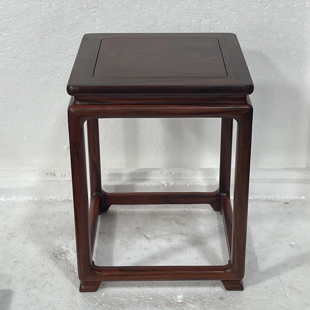 471 微凹ht正方17*17*22全独板榫卯花几摆件