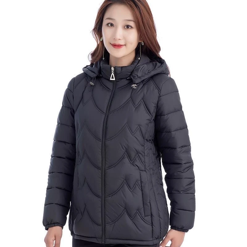 8803带帽款加厚棉服大码女棉服带帽棉服时尚休闲女士连帽韩版秋冬