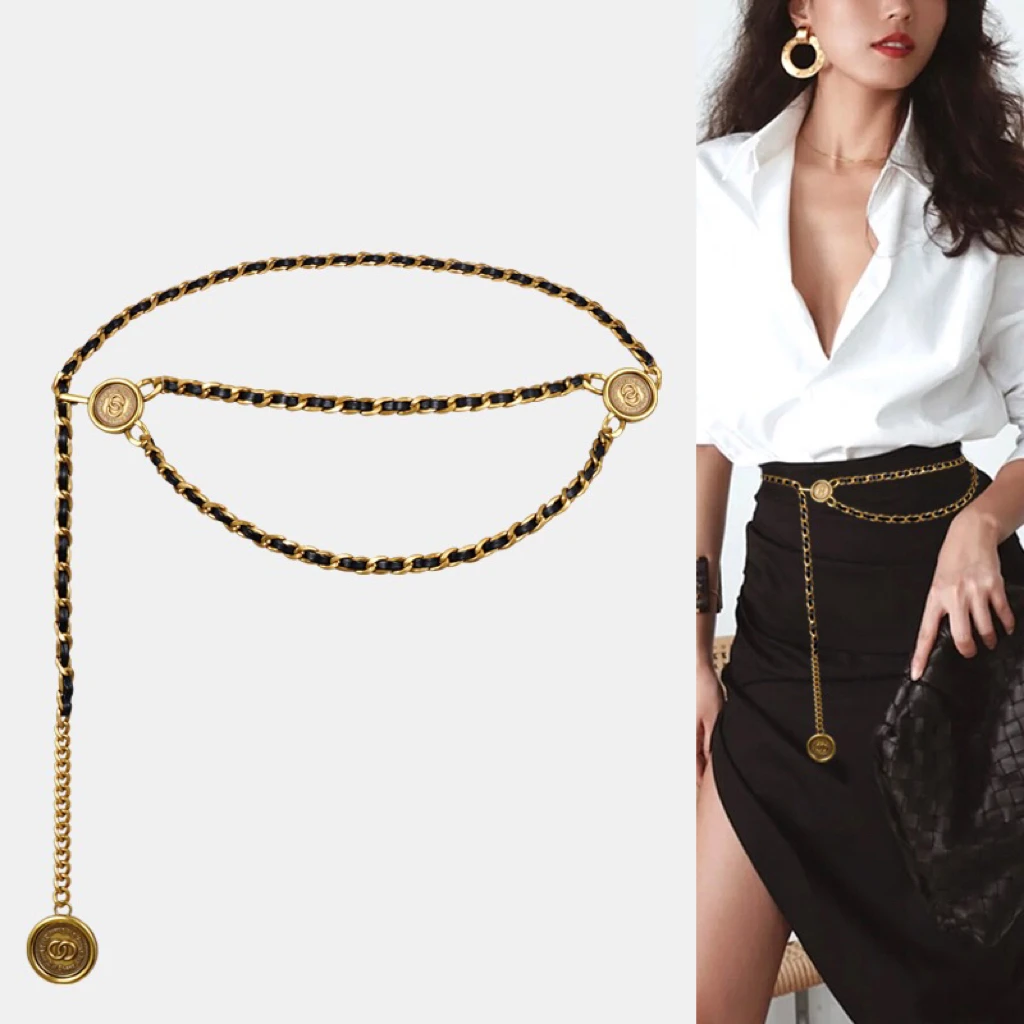 女士新款春夏装饰时尚腰链小香风链条连衣裙西装衬衫外套收腰皮带