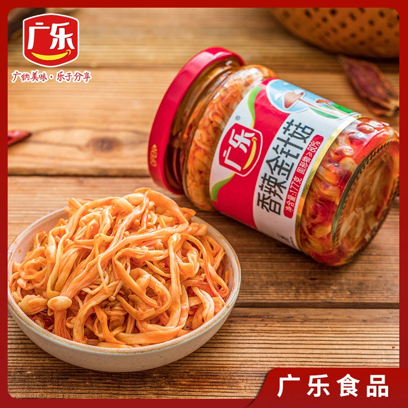 【好粗鲁】广乐香辣金针菇下饭菜177g麻辣开胃菜红油咸菜即食拌饭