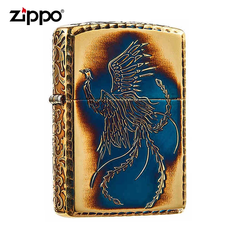 ZIPPO原装正品打火机日版熏金盔甲ZBT-4-16 重生凤凰 唐草游龙