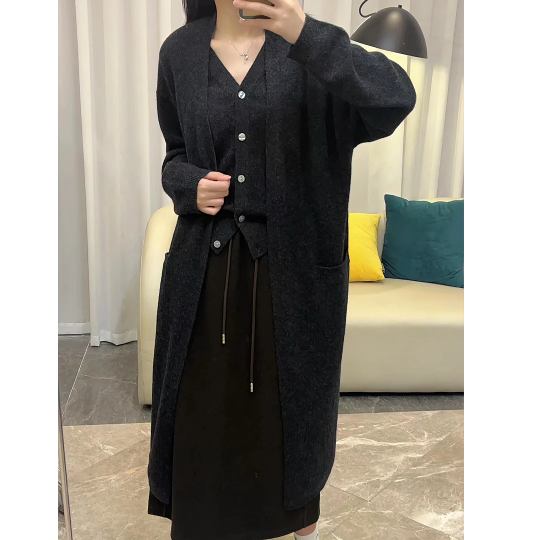【枫糖拿铁】100%纯羊绒   马甲+大衣简约百搭套装23-1576