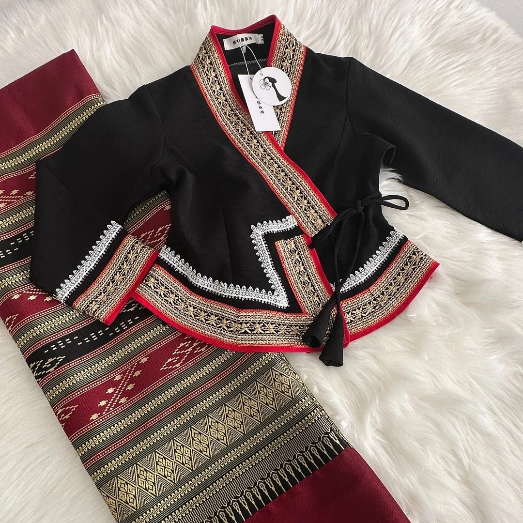 哆哩傣服饰傣族服装女舞蹈服网红影楼艺术写真照茶楼服高端套装