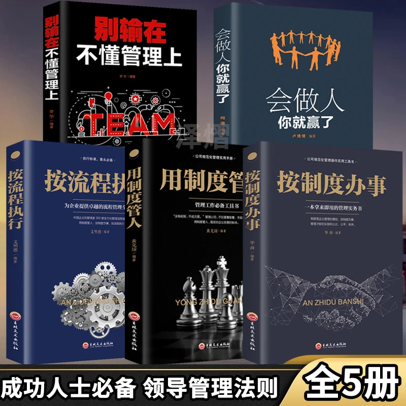 企业管理类书籍全5册成功人士直击管理艺术 高效管理学习方法设计