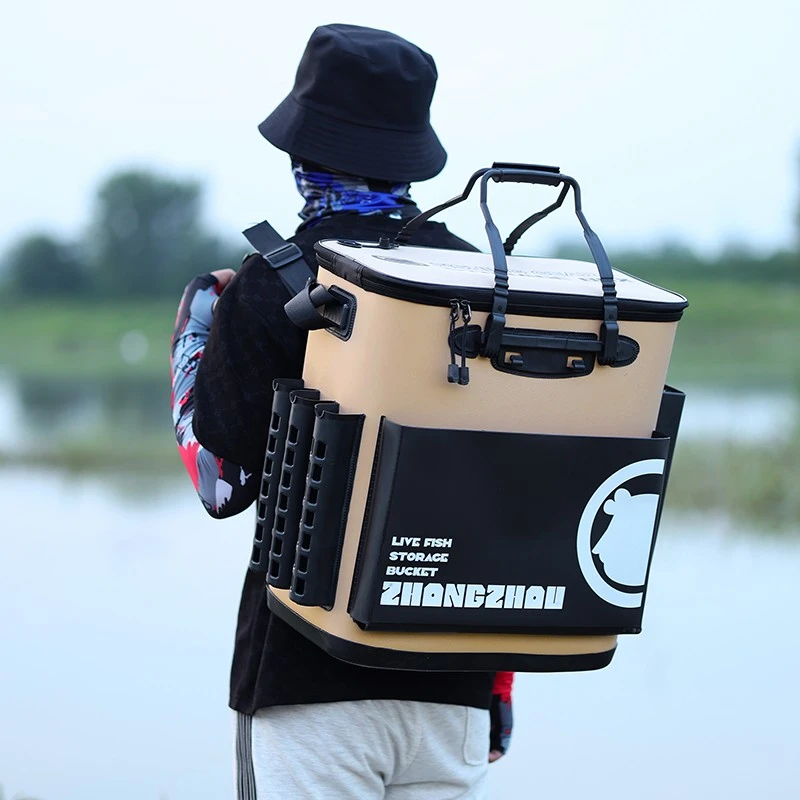 地籁色鱼护桶耐磨加厚EVA桶手提鱼桶收纳活鱼户外桶鱼护桶欧式