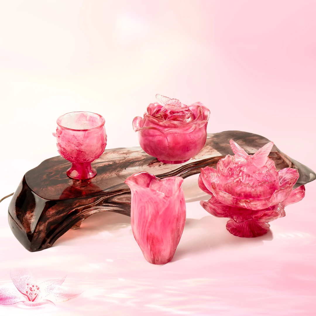 【新品首发】蝶恋花系列古法琉璃茶杯公杯