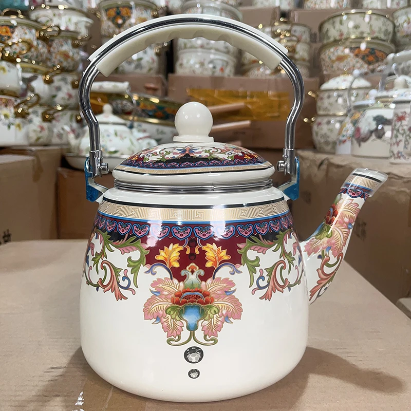 3.3升大唛壶珍品搪瓷壶烧水壶大容量凉水壶电磁炉燃气煤气用茶壶