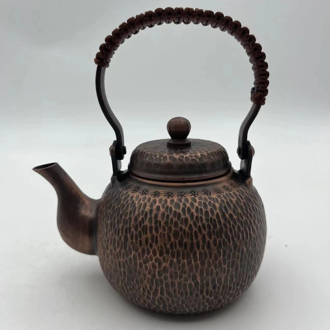 350毫升纯紫铜煮茶泡茶壶纯手工锤纹壶玲珑壶