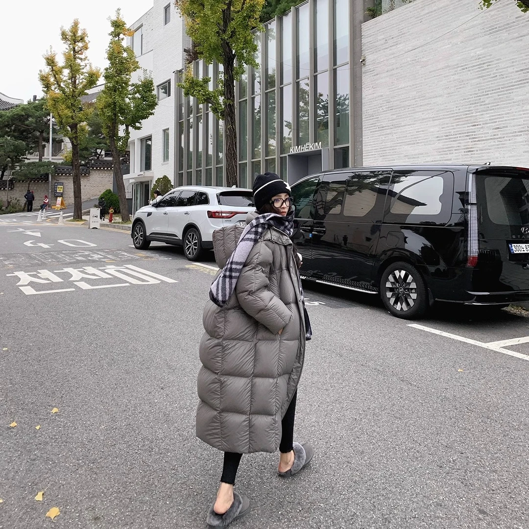 “保命大暖炉”三星清洁90白鸭绒高充绒量巨暖轻柔长款戴帽羽绒服