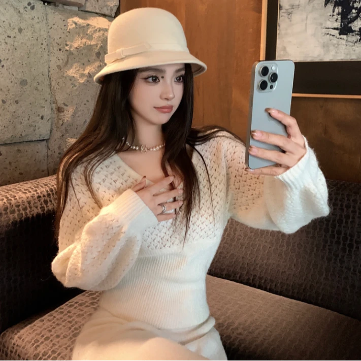 【LILYLIKES】法式松弛感超绵羊毛混纺老钱气质镂空针织衫